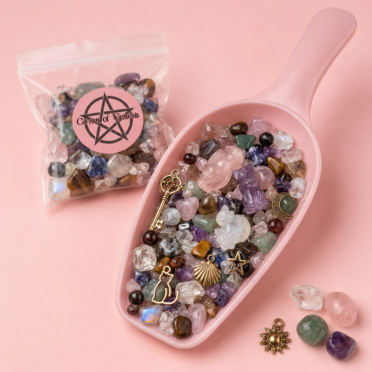 Personalised Deity Crystal Scoop | Witchcraft Altar Offering Mix