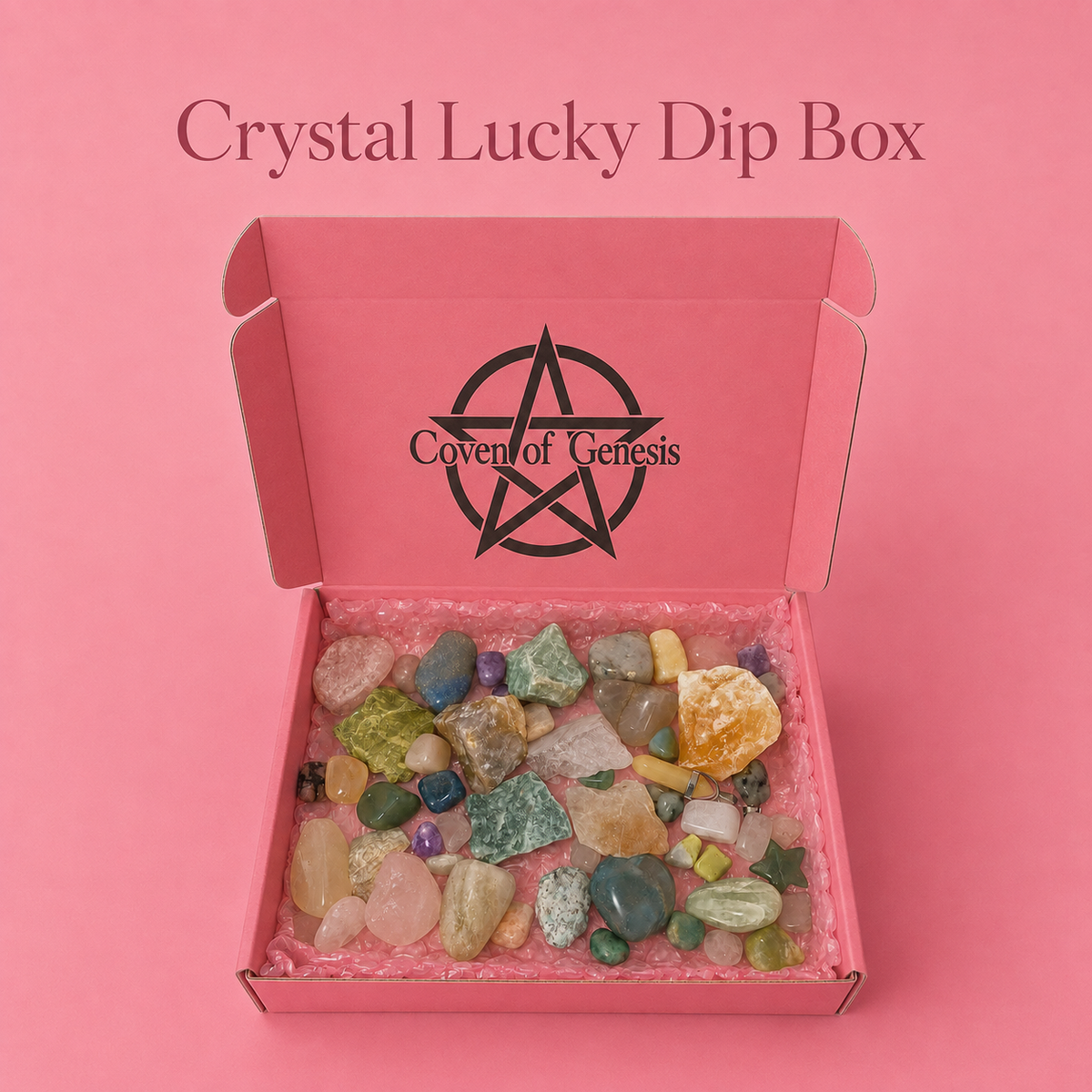 Crystal Lucky Dip Box – Mystery Crystals & Gemstones