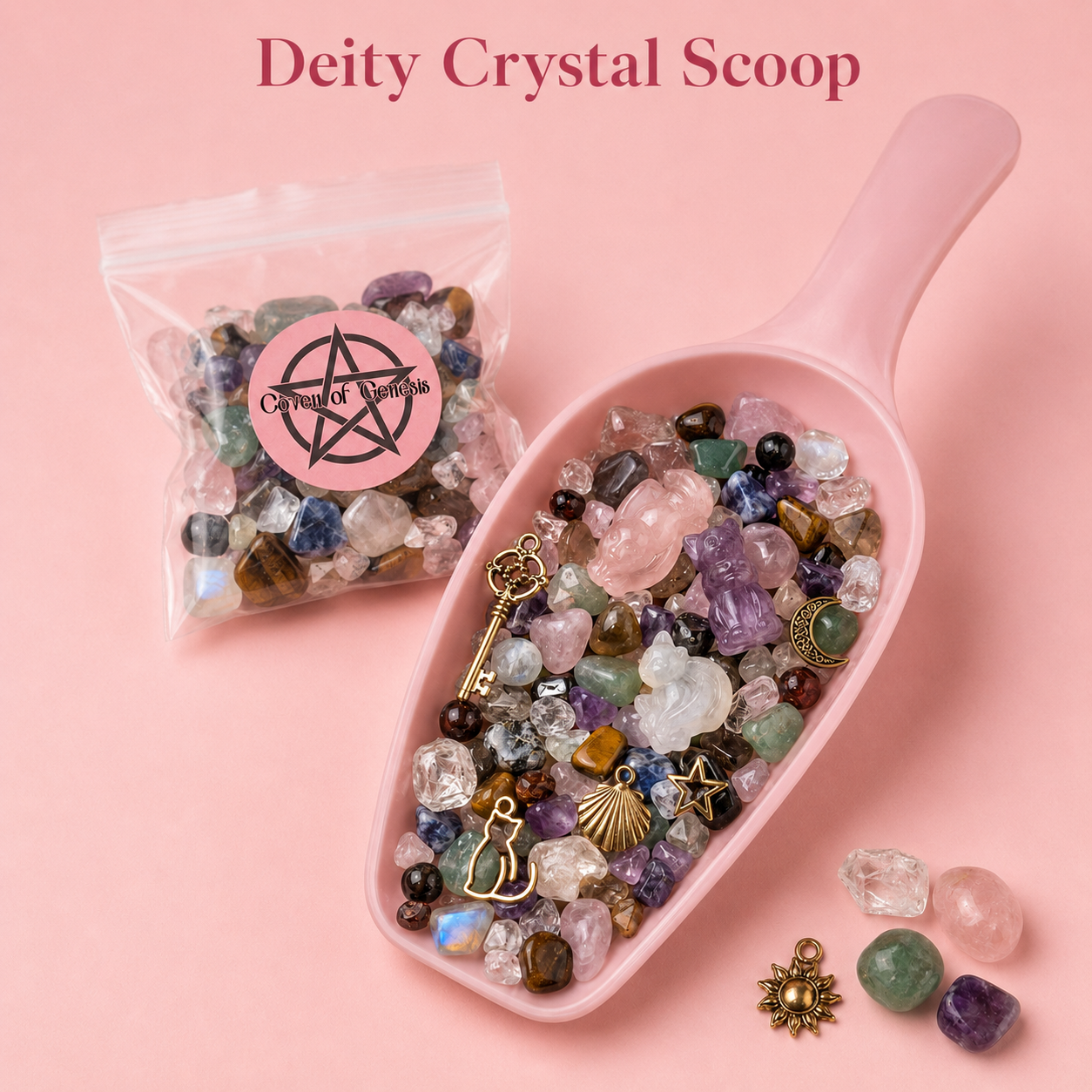 Personalised Deity Crystal Scoop | Witchcraft Altar Offering Mix