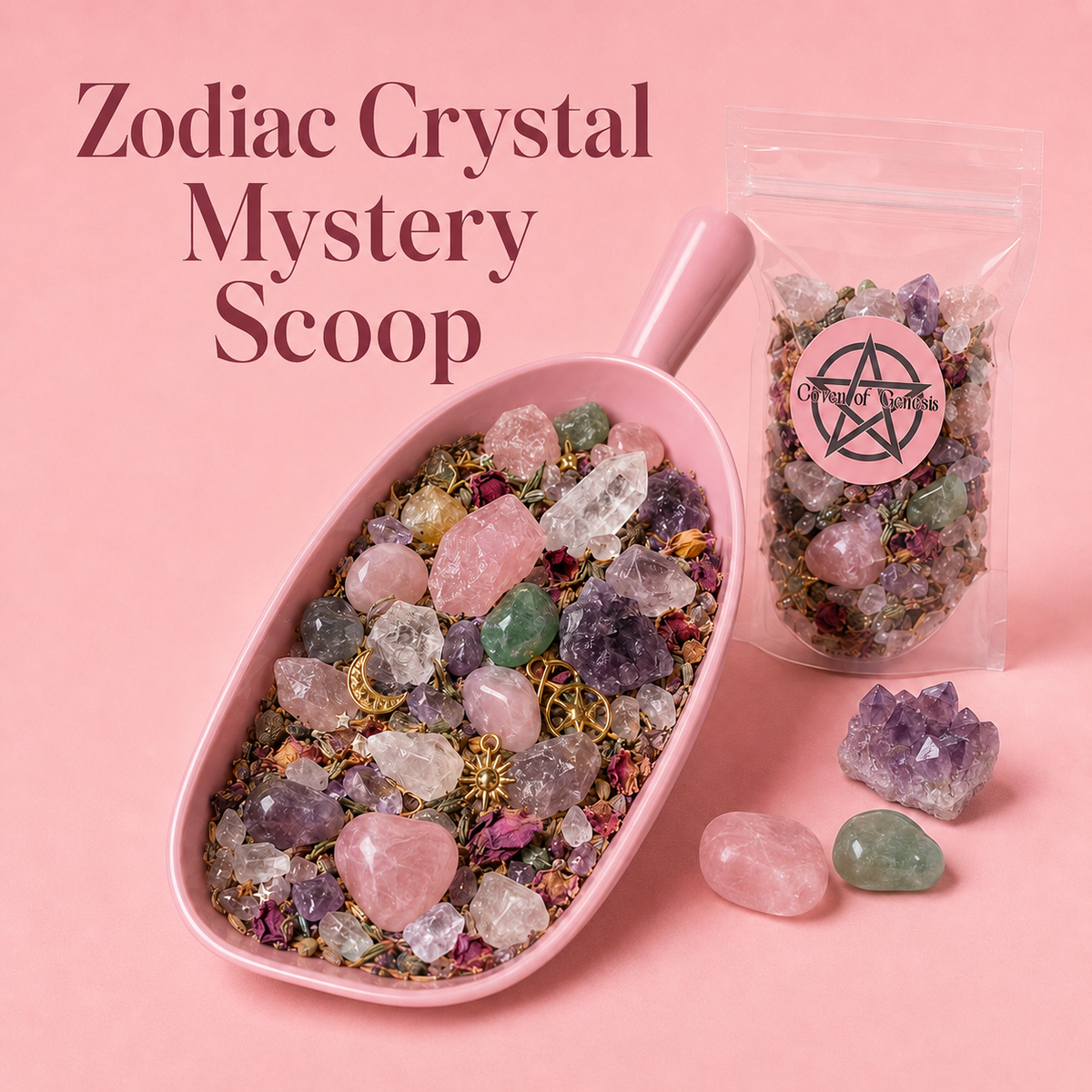 Personalised Zodiac Crystal Mystery Scoop | Astrology Gift