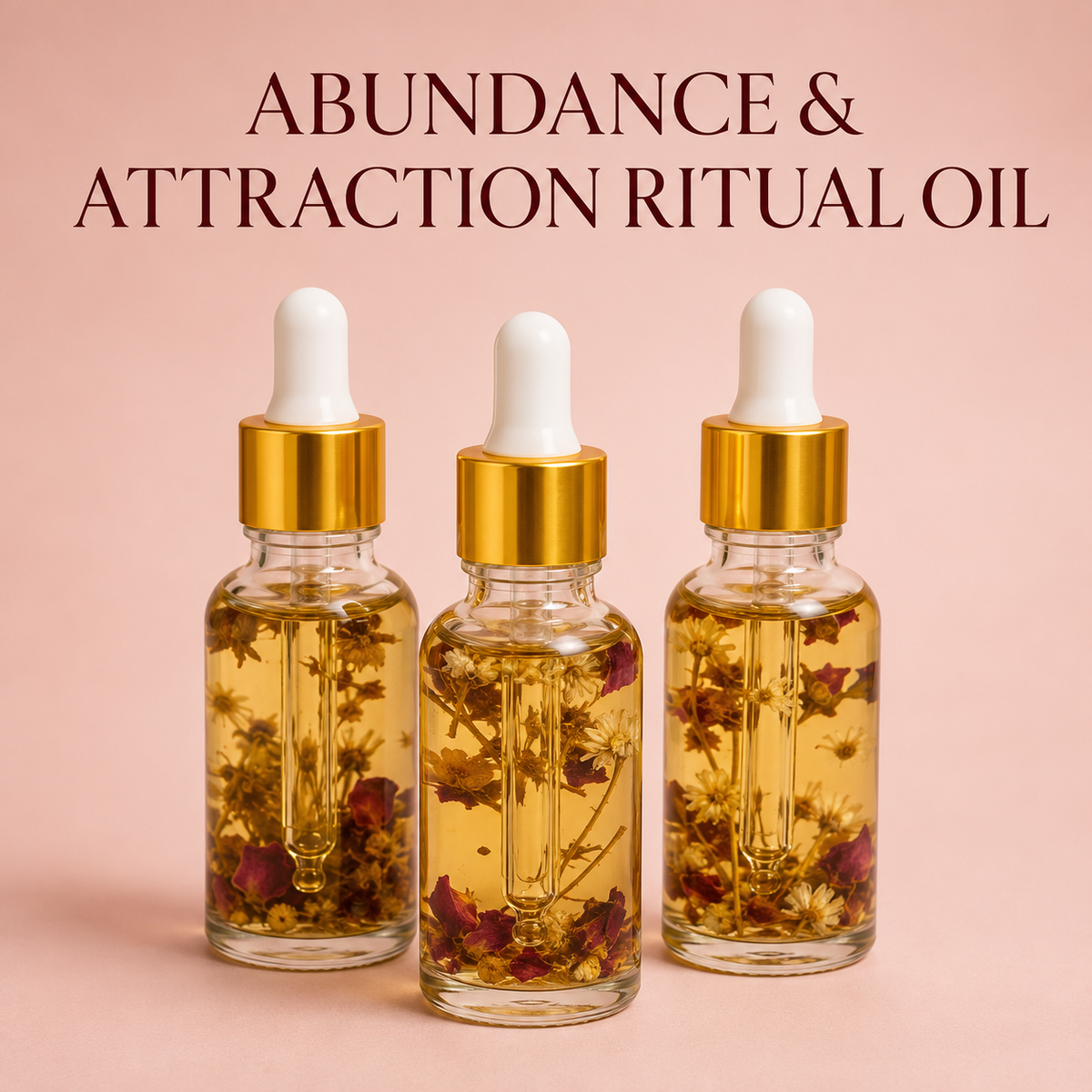 Abundance & Attraction Ritual Oil 30ml | Handmade Botanical Witch Oil