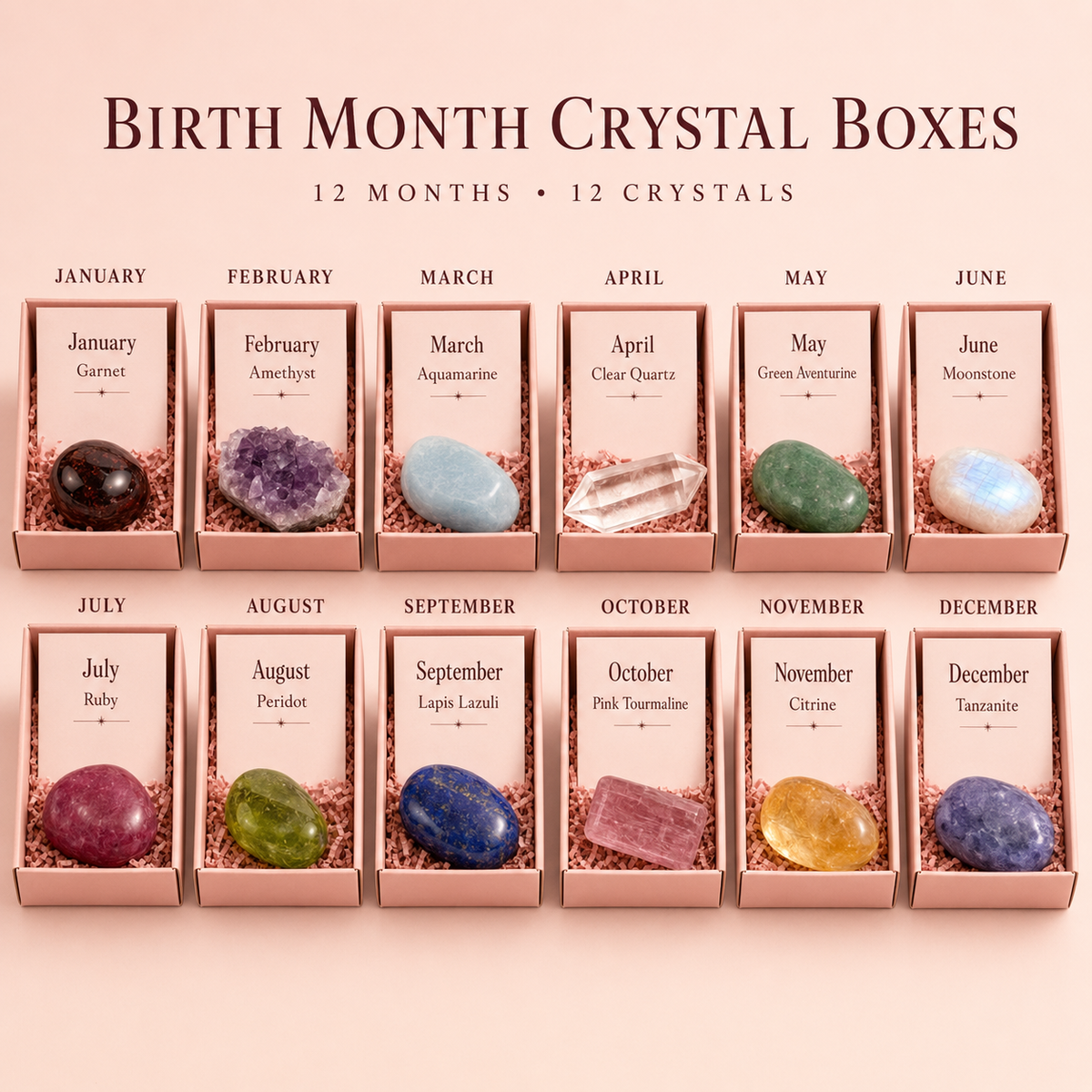 Birth Month Crystal Box | Personalised Birthday Crystal Gift