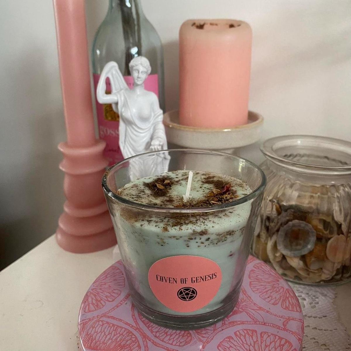 Wealth & Abundance Spell Candle, Money Manifestation Ritual, Green Prosperity Jar, Business Success Witchcraft Decor