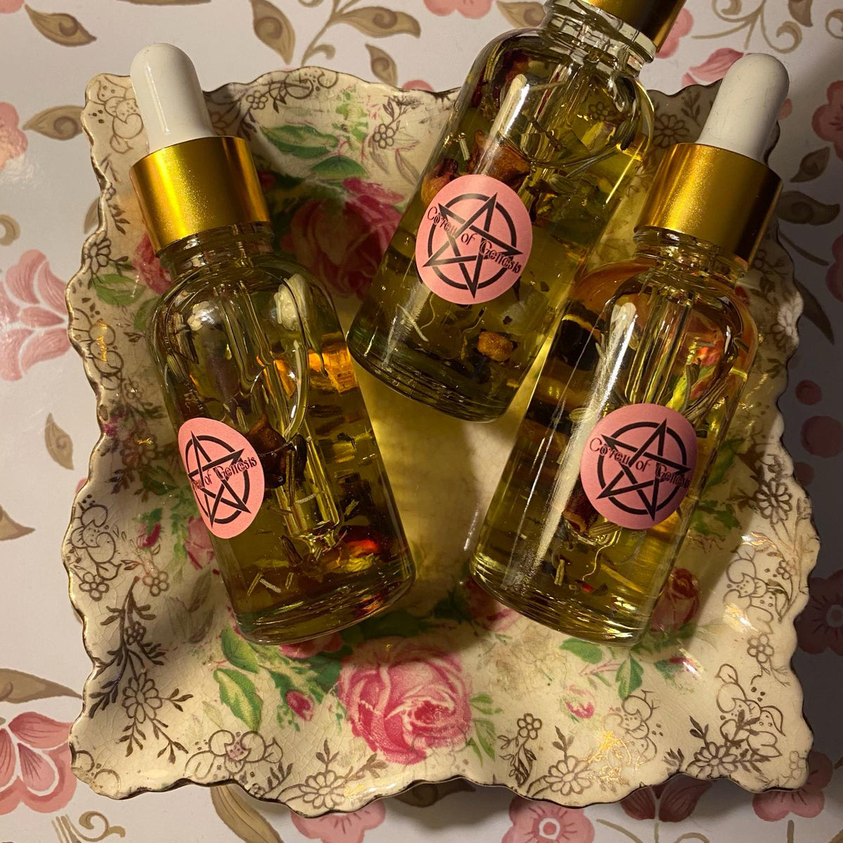 3 Handcrafted Witchcraft Oils Set, Love, Abundance, Intuition, Ritual Oil Trio, Spell Supplies Manifestation
