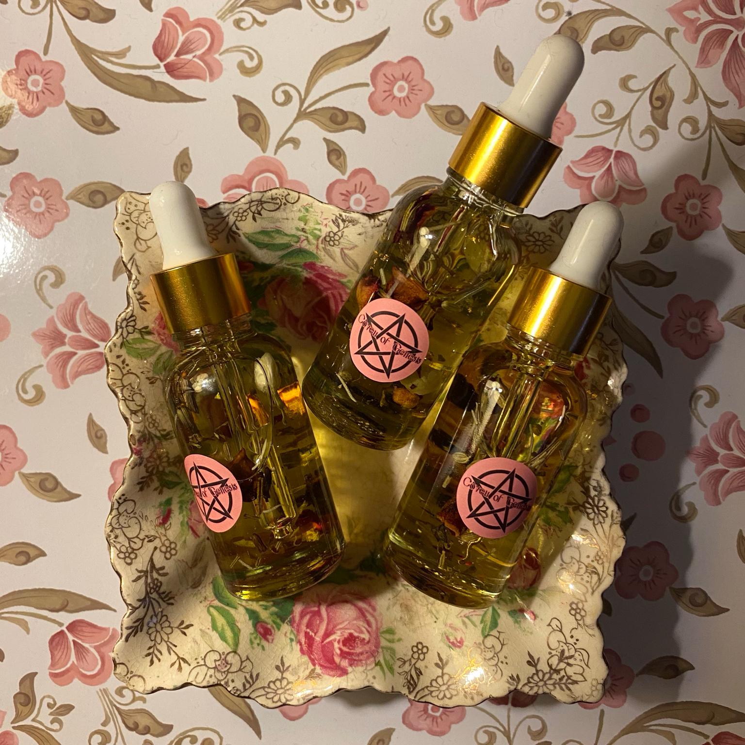 3 Handcrafted Witchcraft Oils Set, Love, Abundance, Intuition, Ritual Oil Trio, Spell Supplies Manifestation