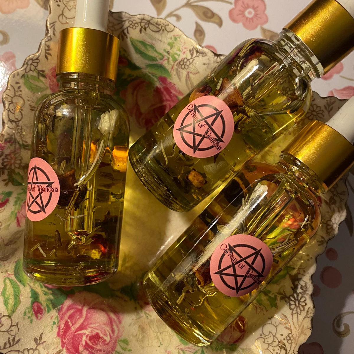 3 Handcrafted Witchcraft Oils Set, Love, Abundance, Intuition, Ritual Oil Trio, Spell Supplies Manifestation