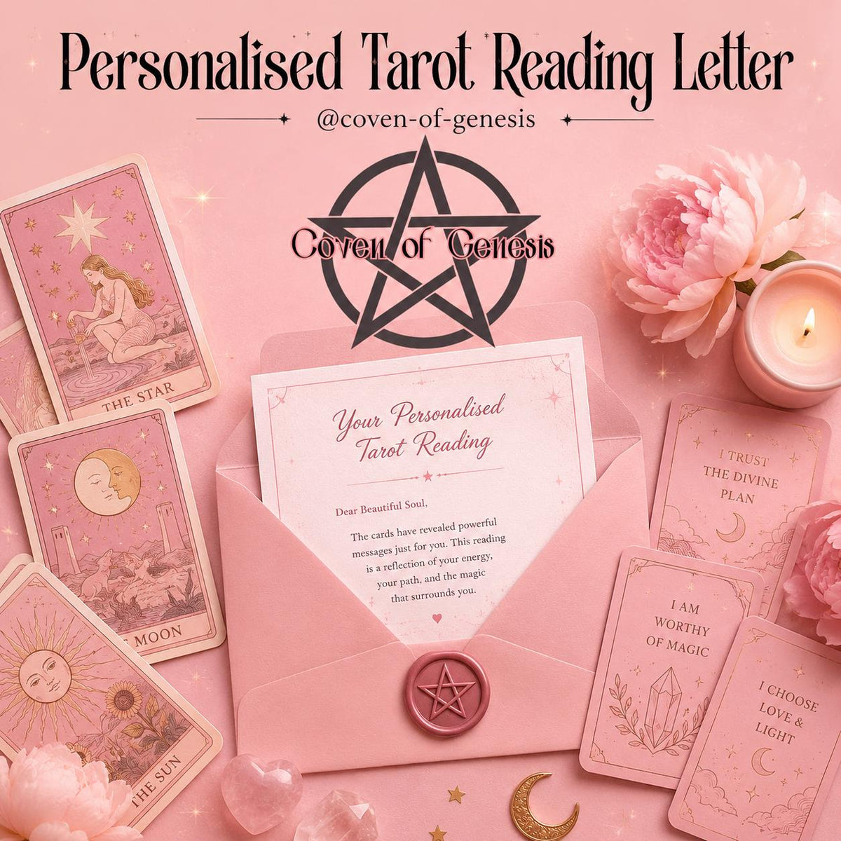 Personalised Tarot Reading Letter, Handwritten Card in Envelope, Intuitive Affirmation Card, Spiritual Guidance Gift,